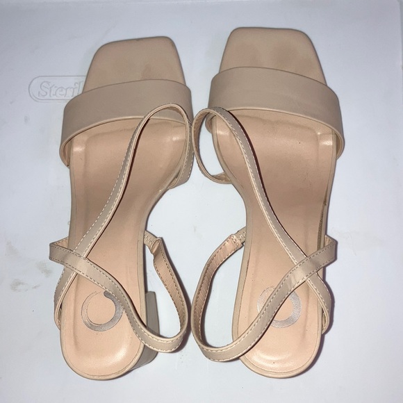 Journee Collection Women’s Lirryc Open Toe Mid Block Heel- Beige - Picture 3 of 3